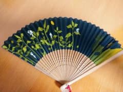 ジブリ　もののけ姫　扇子　ポストカード9枚(おまけ)のサムネイル