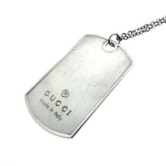 GUCCI ドッグタグ ネックレス プレート シルバー925 ロゴ刻印 シルバー 
