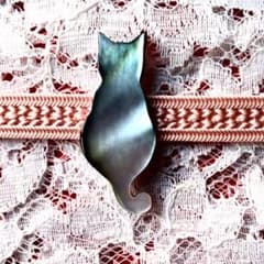 てふ　貝細工　リバーシブル　箸置　　浴衣や夏着物の帯留めにものサムネイル