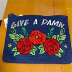 日本未入荷薔薇刺繍　デニムクラッチバッグのサムネイル