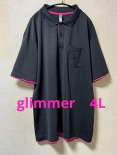 glimmer グリマー 速乾ポロシャツ ブラック×ピンクのサムネイル
