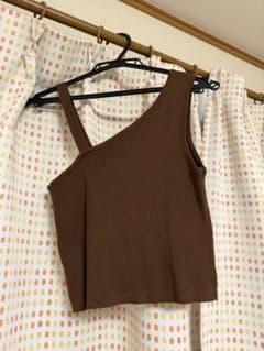 アシンメトリー リブビスチェ ブラウンのサムネイル