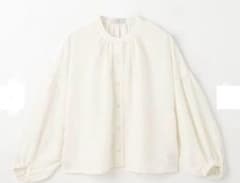 any FAM ホワイト バルーンスリーブ シャツ