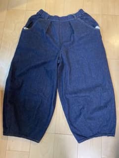 【極美品】カヤ×岡山クロキデニム 倉敷真田紐 ワイドサルエルパンツ 日本製 極美品】カヤ×岡山クロキデニム 倉敷真田紐 ワイドサルエルパンツ 日本