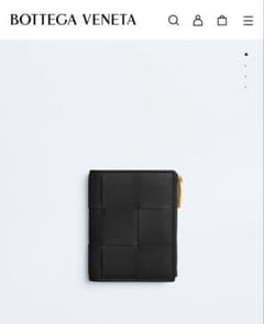 BOTTEGA VENETA カセット スモール 二つ折り財布 ブラックのサムネイル