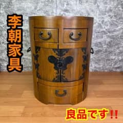 李朝家具 収納付き丸型スツール インテリア アンティーク　家具　レトロ　木製 良品】アンティーク 李朝家具 木製 丸椅子 スツール インテリア - メルカリ