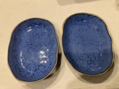 青い楕円皿 2枚セット - メルカリ