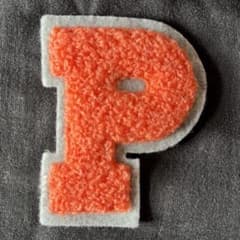 【P】アルファベット サガラ刺繍 縦6.5cm ワッペン 他色あり まとめ割引⭕️のサムネイル