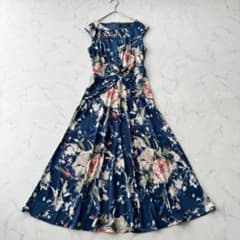 未使用級 ラルフローレン ロングワンピース 花柄 ツイストフロント ストレッチ 未使用級 ラルフローレン ロングワンピース 花柄 ツイストフロント