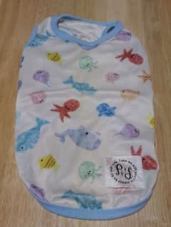 犬服 夏用　海の生き物柄 メッシュタンクトップ 3号のサムネイル