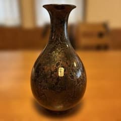 中古品】大理石 壺 花瓶 彫刻 山水画 骨董品 レトロ 古民具 工芸品