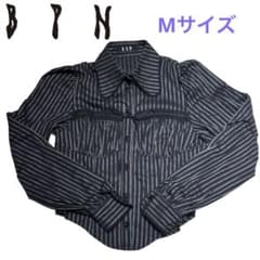 BPN ブラックピースナウ ストライプ 長袖 ブラウス シャツ レース