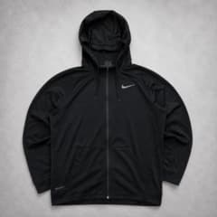 NIKE DRI-FIT 黒 フルジップ パーカー L 裏起毛 スポーツのサムネイル