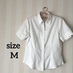 ②就活 面接 ブラウス M しまむら リクルート シャツ 白 ストライプ 夏のサムネイル