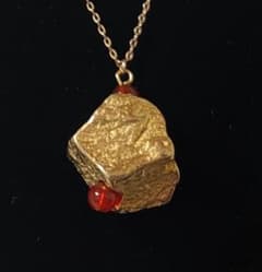 Gold Nugget Carnelian ゴールドナゲット形モチーフネックレス - メルカリ
