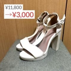 【MOUSSY】Tストラップ プラットフォームサンダル ホワイト Sサイズのサムネイル