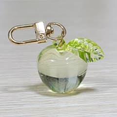青りんご グリーンアップル ちゅるん キーホルダー ストラップ クリア