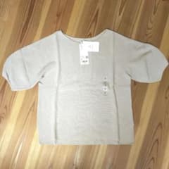 UNIQLO 3Dコットンクルーネックセーター ベージュ Sのサムネイル