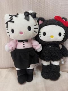 ハローキティ マスコット あしながVer. 2種セット　黒猫