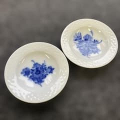 19）ロイヤルコペンハーゲン ブルーフラワー 豆皿 ミニプレート 2枚