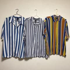H&M  ZARA  ストライプ　柄　シャツ３枚SETのサムネイル