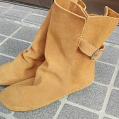 値下げ バックスキンのキャメルショートブーツのサムネイル