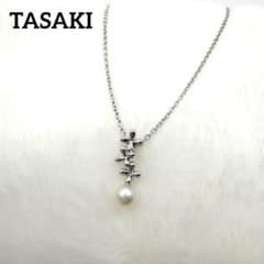 美品✨タサキ ネックレス パール あこや真珠 シルバー クローバー 本