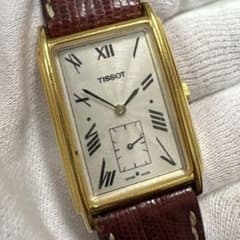 [Working Condition] TISSOT Small Seconds Roman Dial Rectangular Guilloché Watch
