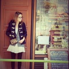 美品☆ショート丈 紺色ダッフルコート sizeSのサムネイル
