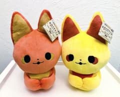 ベニ&キン 2点】かみさまキツネとサラリーマンぬいぐるみbigこうばこず