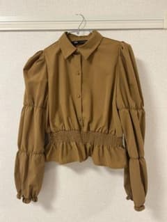 ZARA ブラウン 長袖シャツ Sサイズのサムネイル