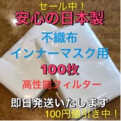不織布　インナーマスクシート　100枚　取り替えシートのサムネイル