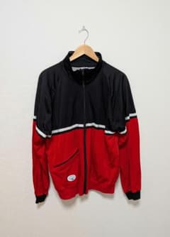 ユーロ トラックジャケット ジャージ ブラック レッド M