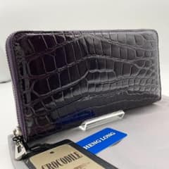 未使用級✨ヘンローン社製 シャイニング クロコダイル 長財布 財布 パープル 未使用級✨ヘンローン社製 シャイニング クロコダイル 長財布 財布