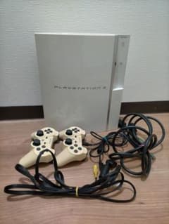 PlayStation 3 ホワイト 本体 コントローラー2個付き ジャンク品のサムネイル
