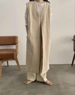 美品✨️ lawgy ラウジー リネンレイヤードベスト ロングベストのサムネイル