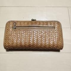 メッシュレザー がま口長財布 ブラウンのサムネイル