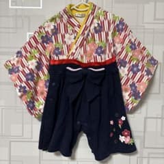 ひなまつり 子供服 80サイズ 着物風ロンパース お食い初めのサムネイル