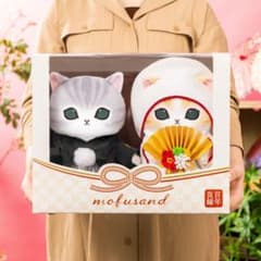 모프 샌드 냥이 일본식 웨딩 쌍 봉제 장난감 mofusand