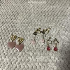 【イヤリング】ピンク系イヤリング3セットのサムネイル