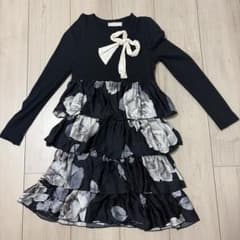 MONNALISA 長袖ワンピース 花柄 フリル リボン　キッズ用のサムネイル