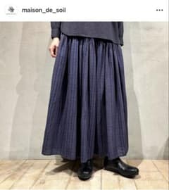 【新品タグ付】 24A/W メゾンドソイル ウールコットン チェックキュロット 新品タグ付】 24A/W メゾンドソイル ウールコットン チェック