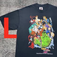 MARVEL VS. CAPCOM 2 マーヴル カプコン　Tシャツ　スト2 黒 MARVEL VS. CAPCOM 2 マーヴル カプコン Tシャツ スト2 黒