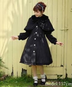 axes femme kawaii　ケープ付きロングコート　ブラックのサムネイル