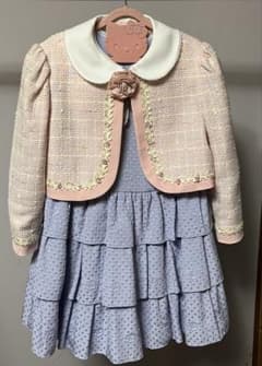 ツイードジャケットと水色ドレスセットのサムネイル