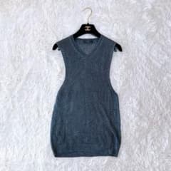 プラダ メッシュ ニットベスト メンズ 50 イタリア製 グレー