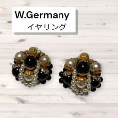 W.Germany ビンテージ イヤリング 黒・白・金のサムネイル