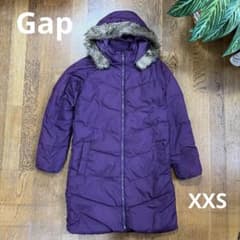 Gapロングダウンコート 紫 ファー付き レディース ダブルジップXXS