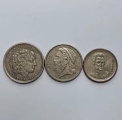 ギリシャ 旧硬貨 100 50 20 ドラクマ 3枚セットのサムネイル