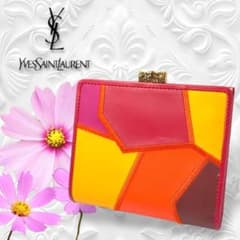 希少レア 美品 イヴ・サンローラン YSL 二つ折り 財布 がま口